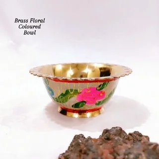 Brass Floral Coloured Bowl