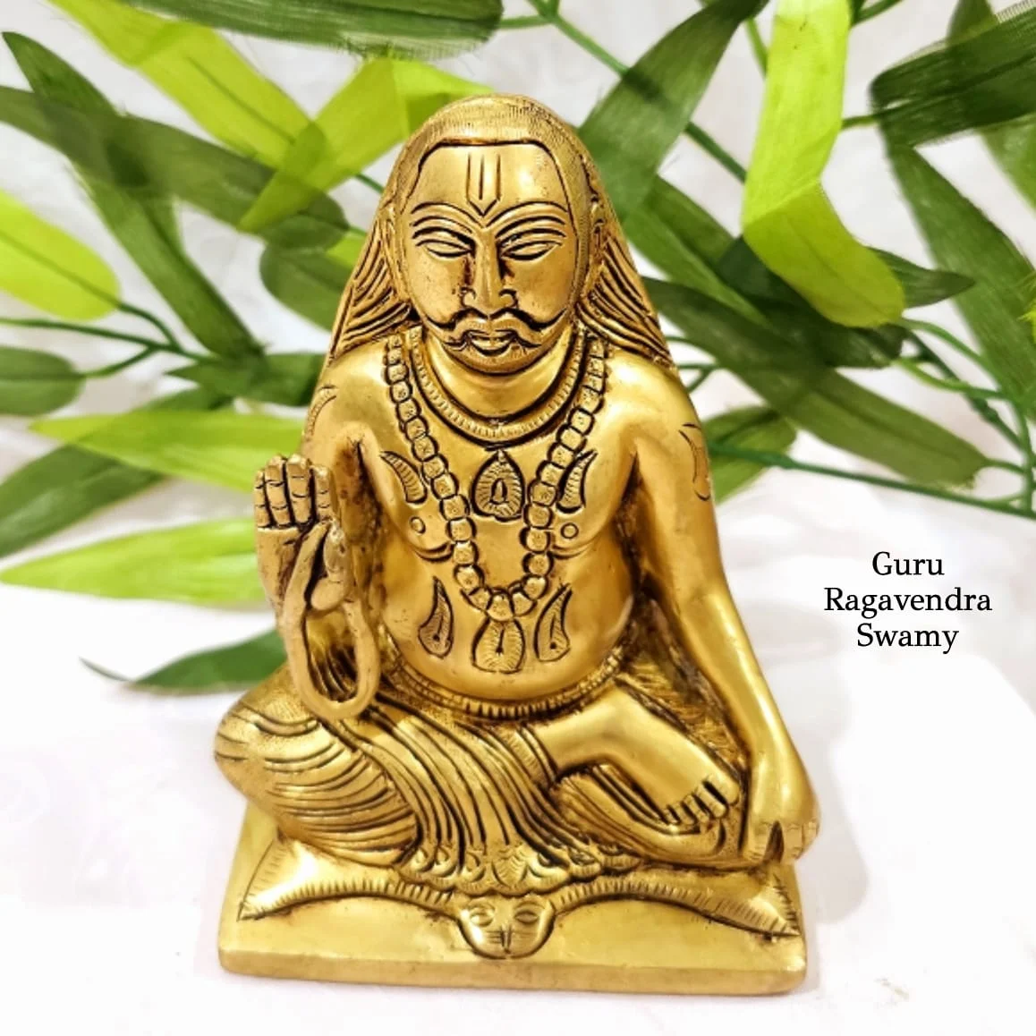 Guru Ragavendra Swami Statue Brass Antique Finish - secondary