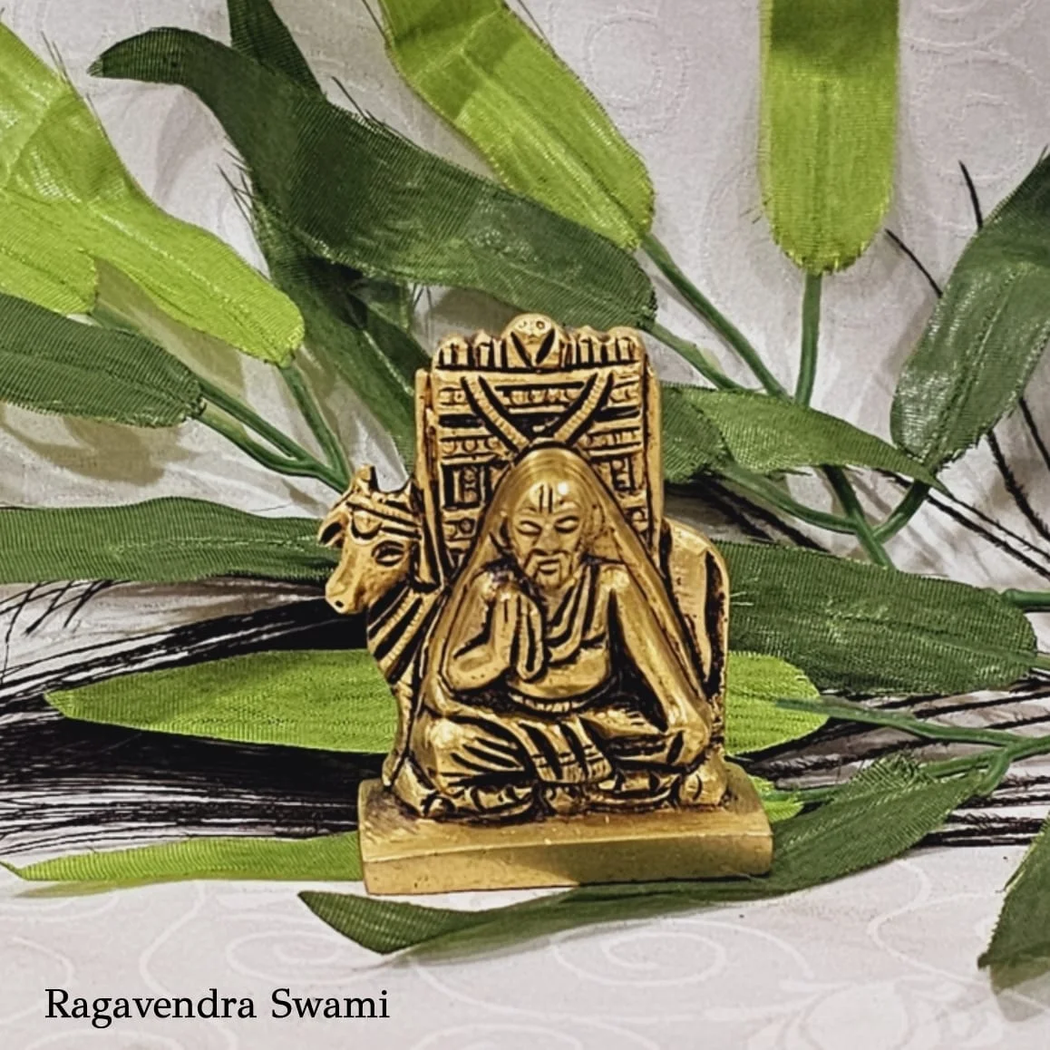 Guru Ragavendra Swami Statue (s) Brass AntiqueThingal Essentials LLP