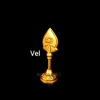4 Inches Vel Sculpture Brass Antique Finish Vel Brass SculptureThingal Essentials LLP