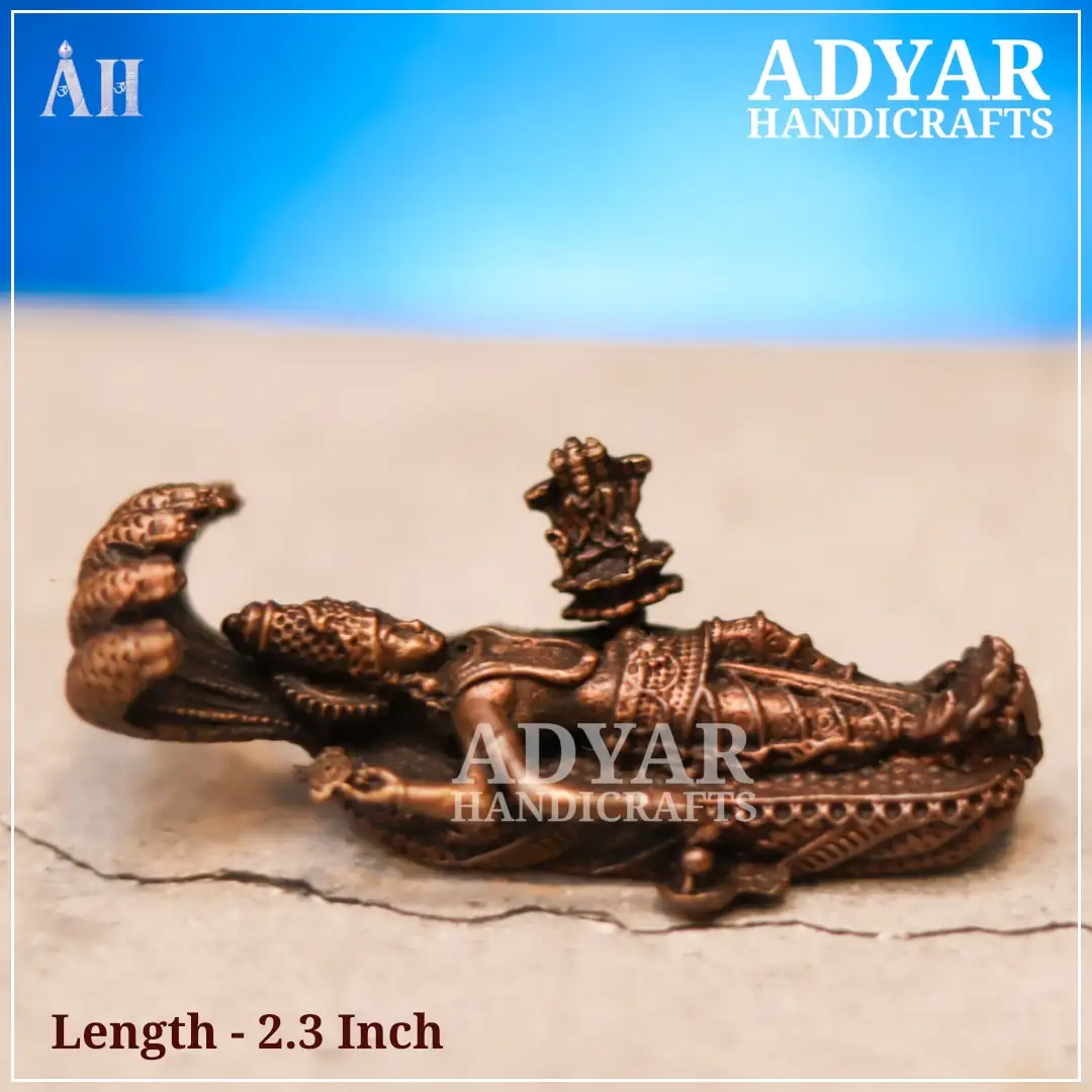 2.3 Inch Padmanabha Swamy copper IdolAdyarhandicrafts