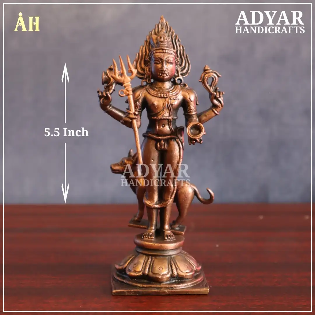 5.5 Inch Copper Kala Bairavar statue