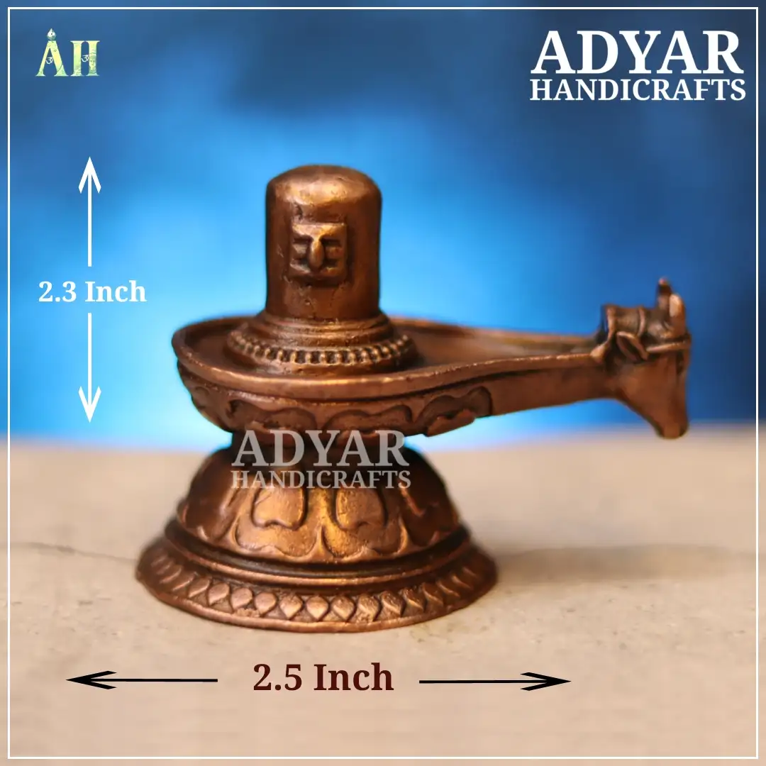 Divine Copper Shiva Lingam with Nandi Guardian 2.3 Inch"