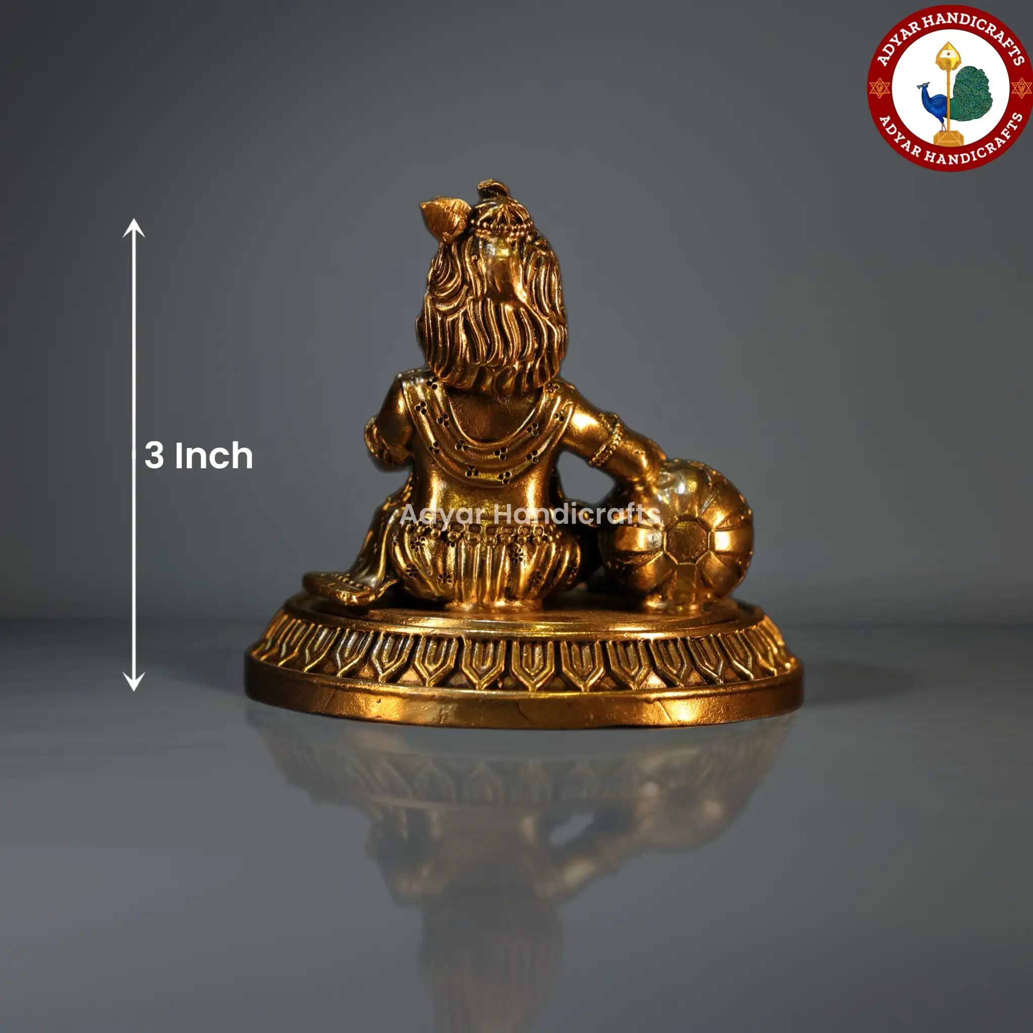 butter krishna brass idol light weight hover