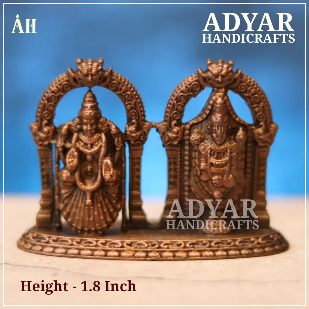 1.8 Inch Perumal Thayaar Copper IdolAdyarhandicrafts
