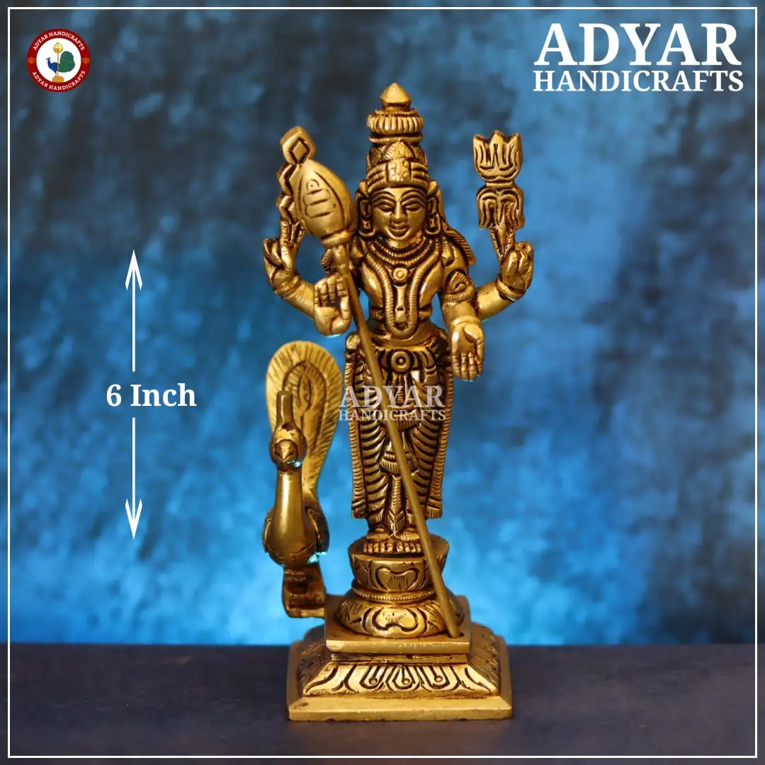 Exquisite Murugan Brass IdolAdyarhandicrafts