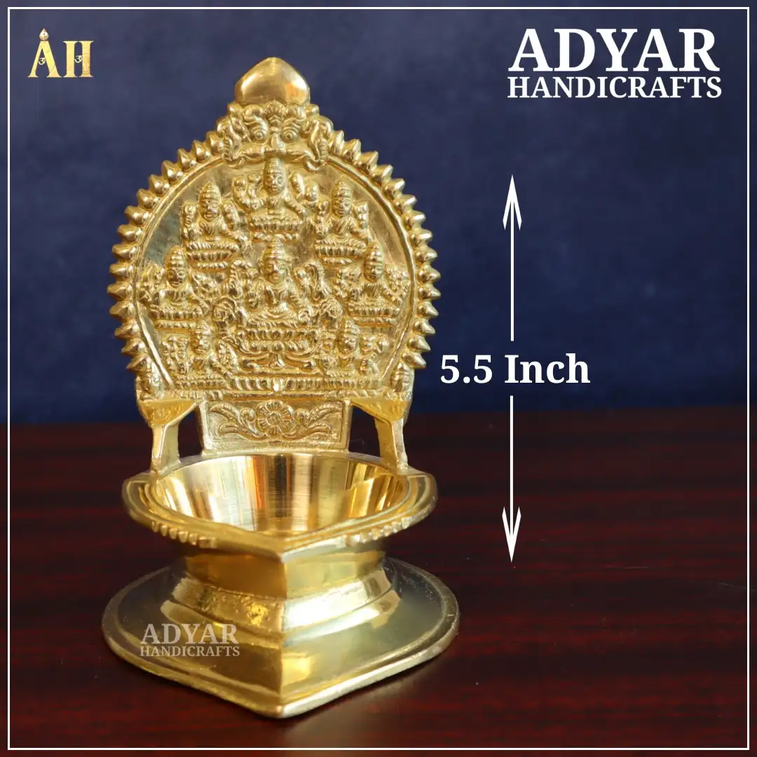 5.5 Inch Brass Ashtalakshmi Kamakshi Vilakku