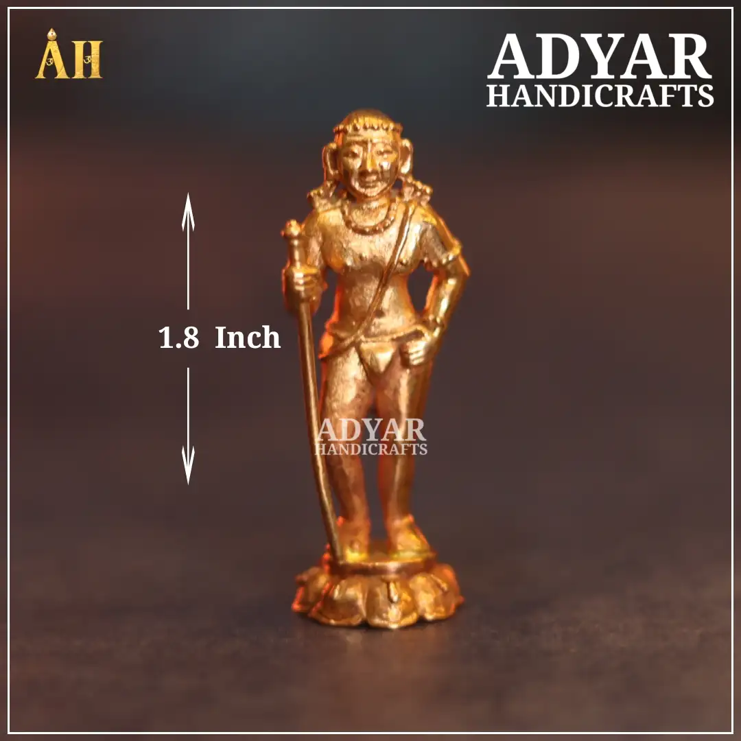 1.8 Inch Pazhani Aandavar Panachalogam IdolAdyar Handicrafts 1.8 Inch Pazhani Aandavar Panachalogam IdolAdyar Handicrafts
