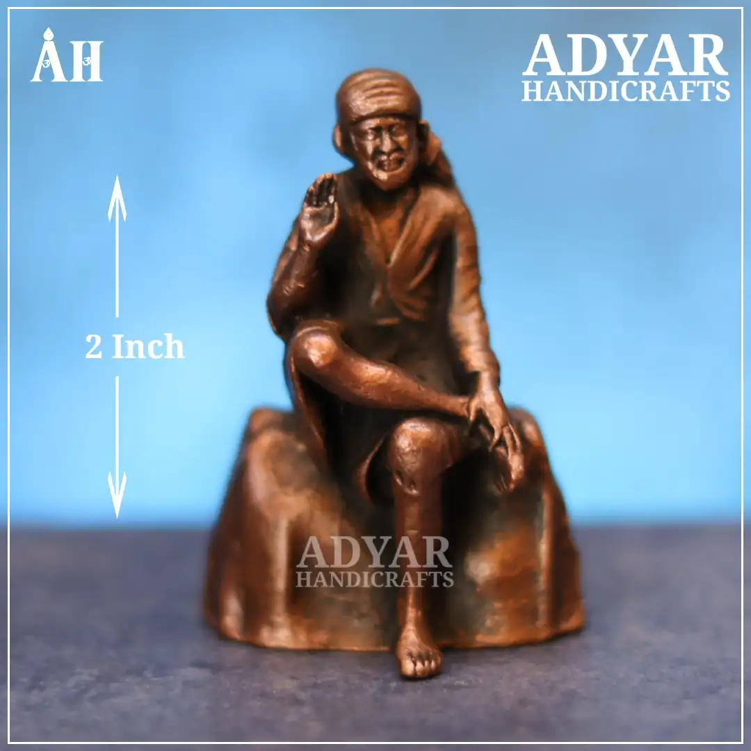 2 Inch Sai Baba Copper IdolAdyar Handicrafts