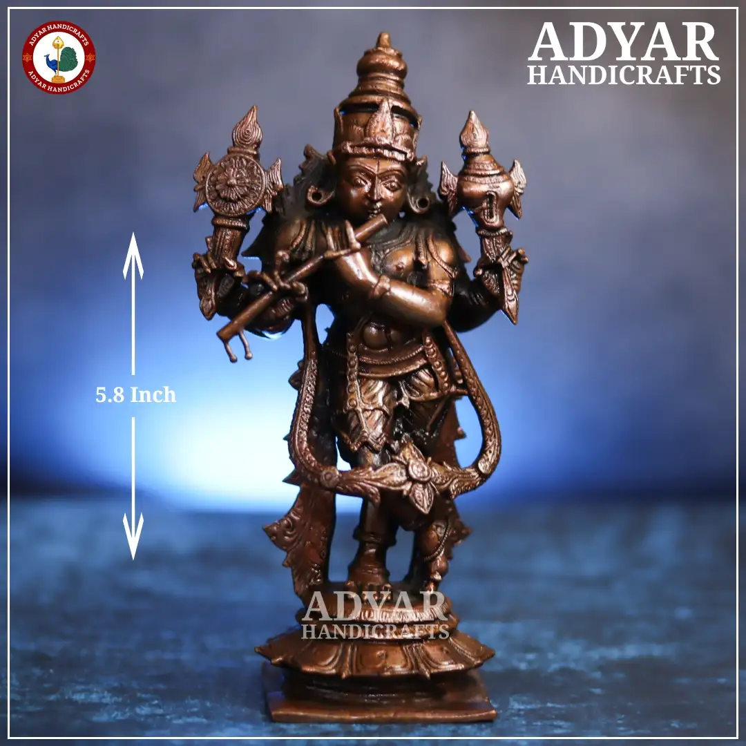 Chaturbhuja Krishna Copper Idol