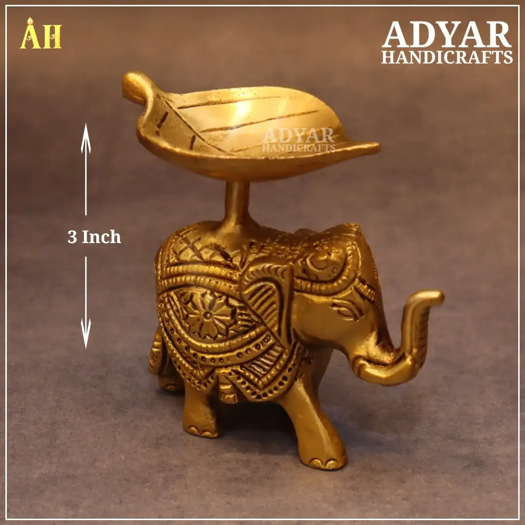 3 Inch Brass Elephant Diya