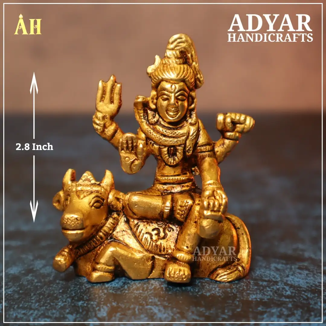 Lord Shiva seated on Nandi Brass Idol