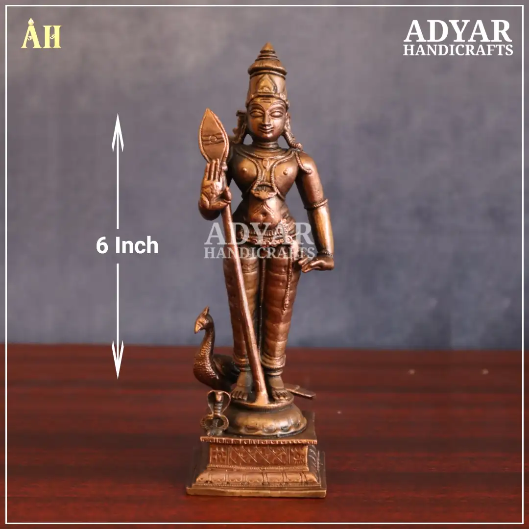 6 Inch Copper Murugar StatueAdyarhandicrafts