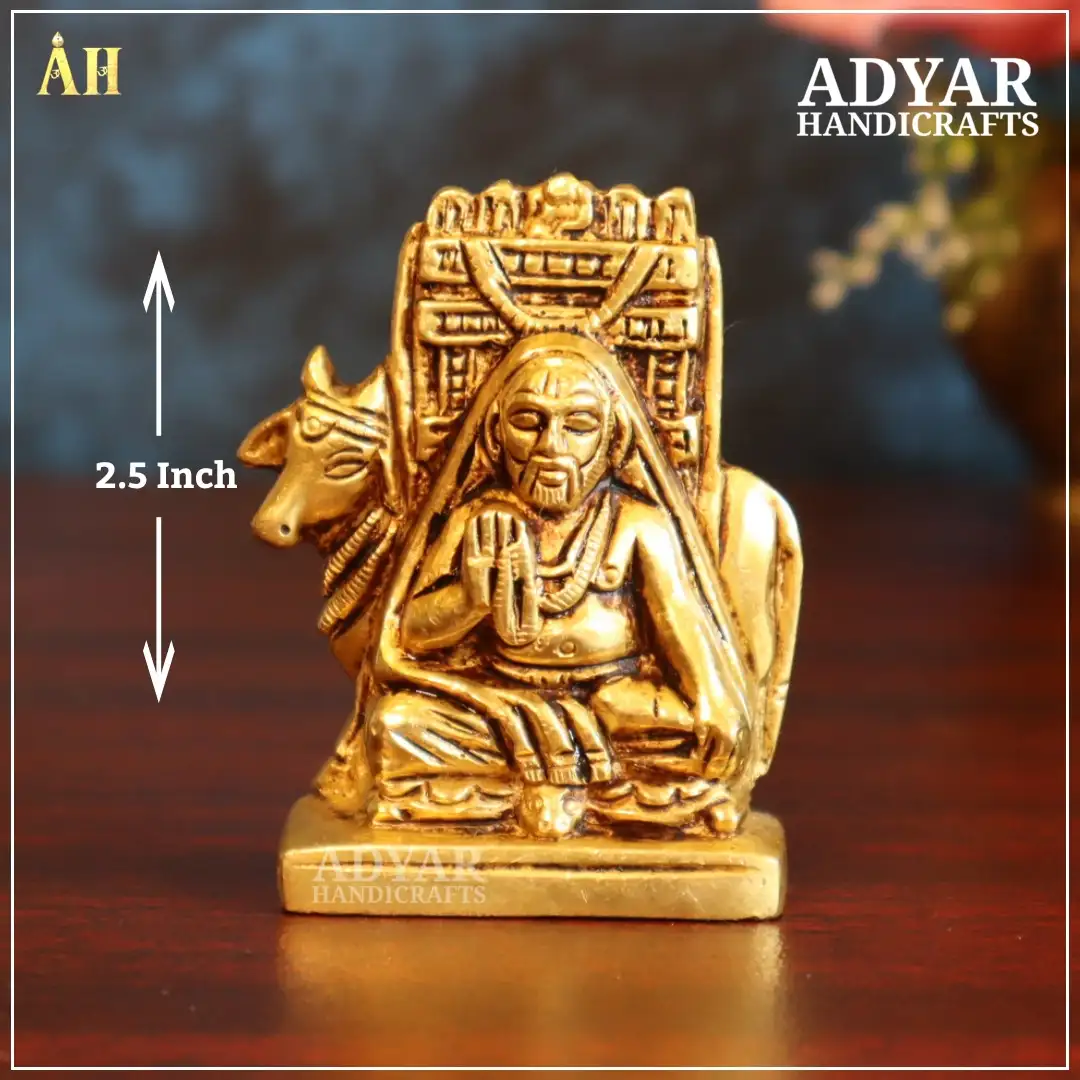 2.5 Inch Brass Raghavendra Swamy Idol
