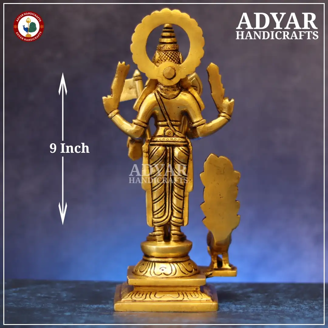 Murugan Brass Statue with Sevakodi hover