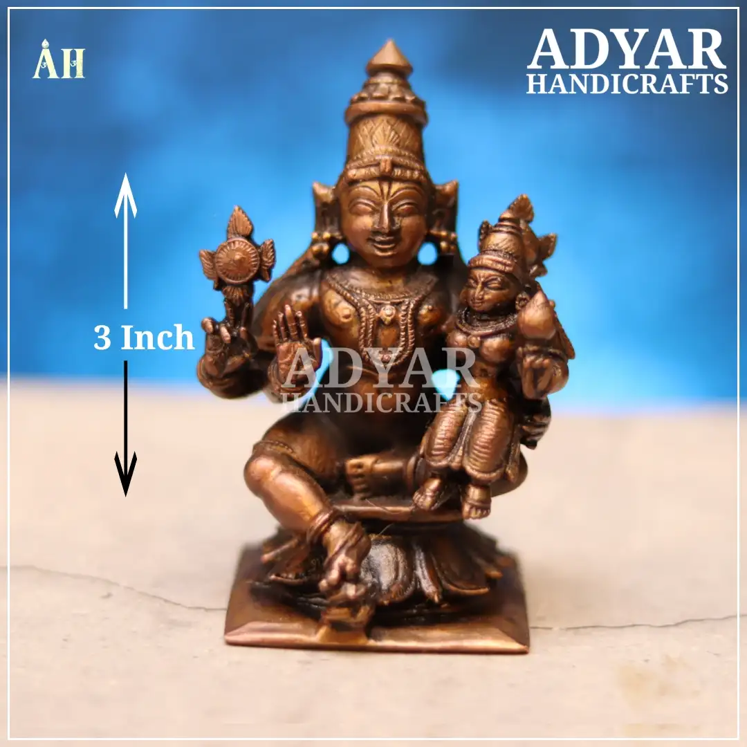 3 Inch Lakshmi Narayana Copper Idol