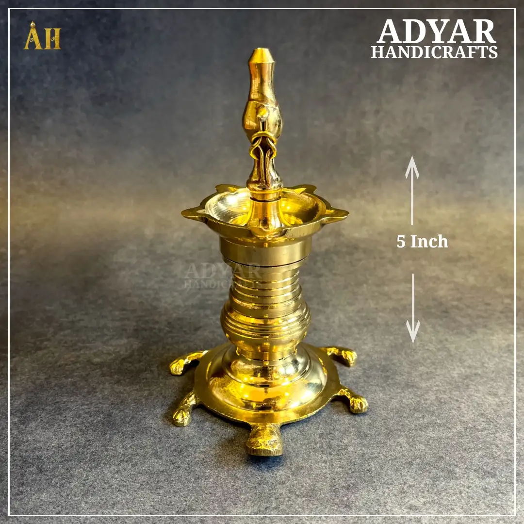 5 inch brass  vaasthu vilakkuAdyar Handicrafts