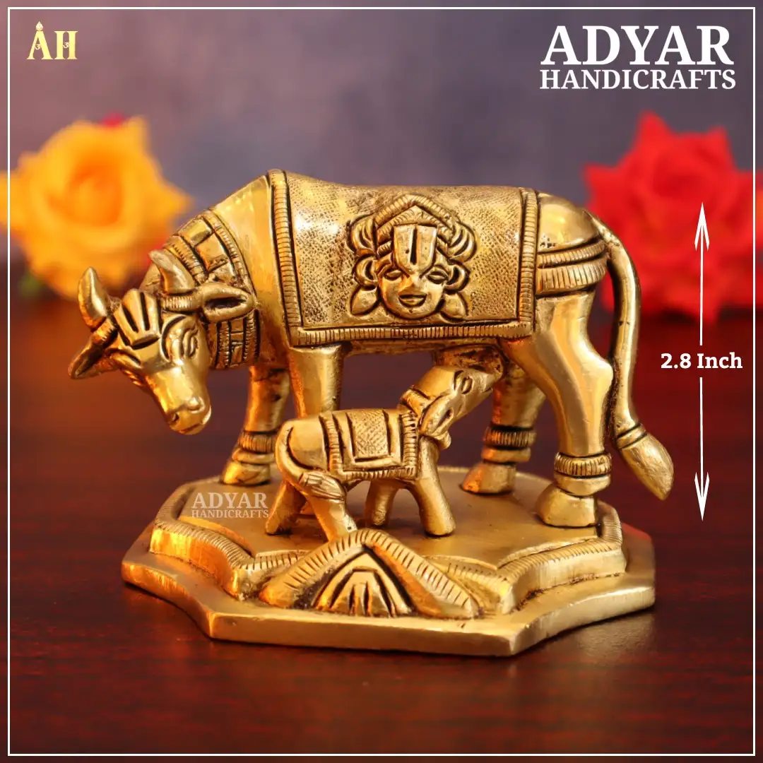 2.8 Inch Komadha with Perumal face carving idol