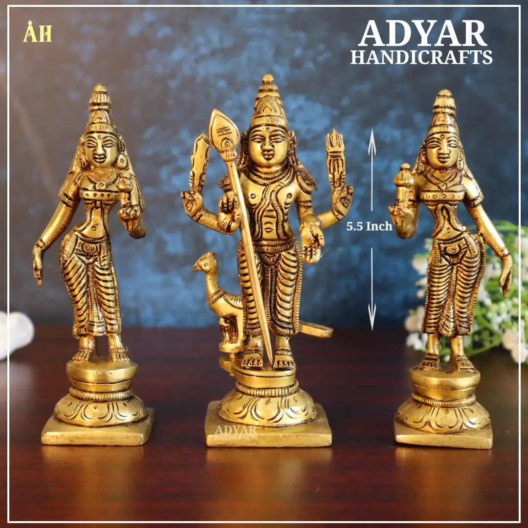Murugan valli dheivanai brass idol 5.5 inches