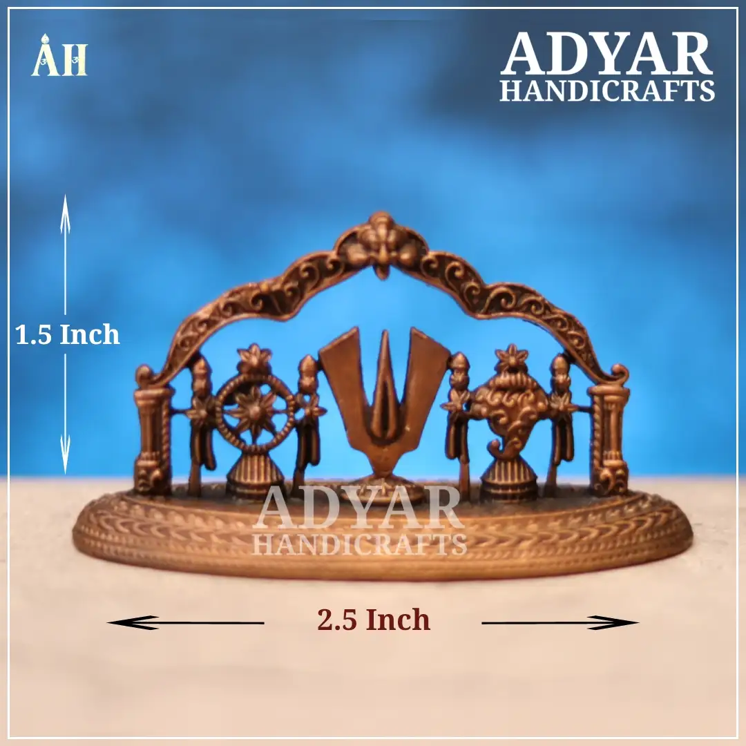 1.5 Inch Sangu Chakra Namam Copper standAdyarhandicrafts