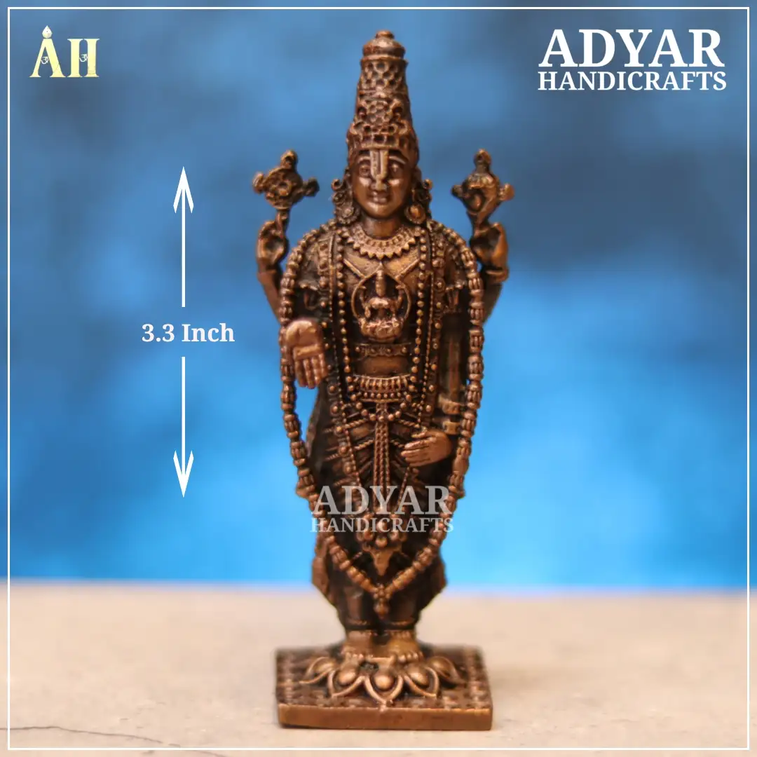 3.3 Inch Tripathi Balaji Copper IdolAdyarhandicrafts