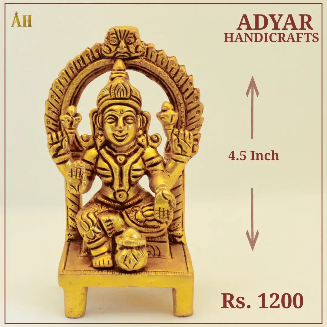 4.5 INCH MAHALAKSHMI BRASS IDOL