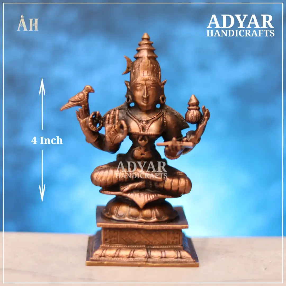 4 Inch Shri Saradha Devi Copper Idol
