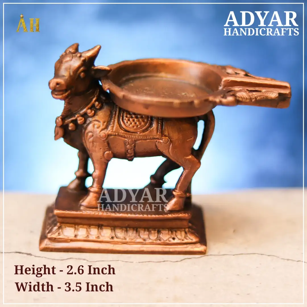 Nandi with Peedam Copper Idol - Symbol of Devotion