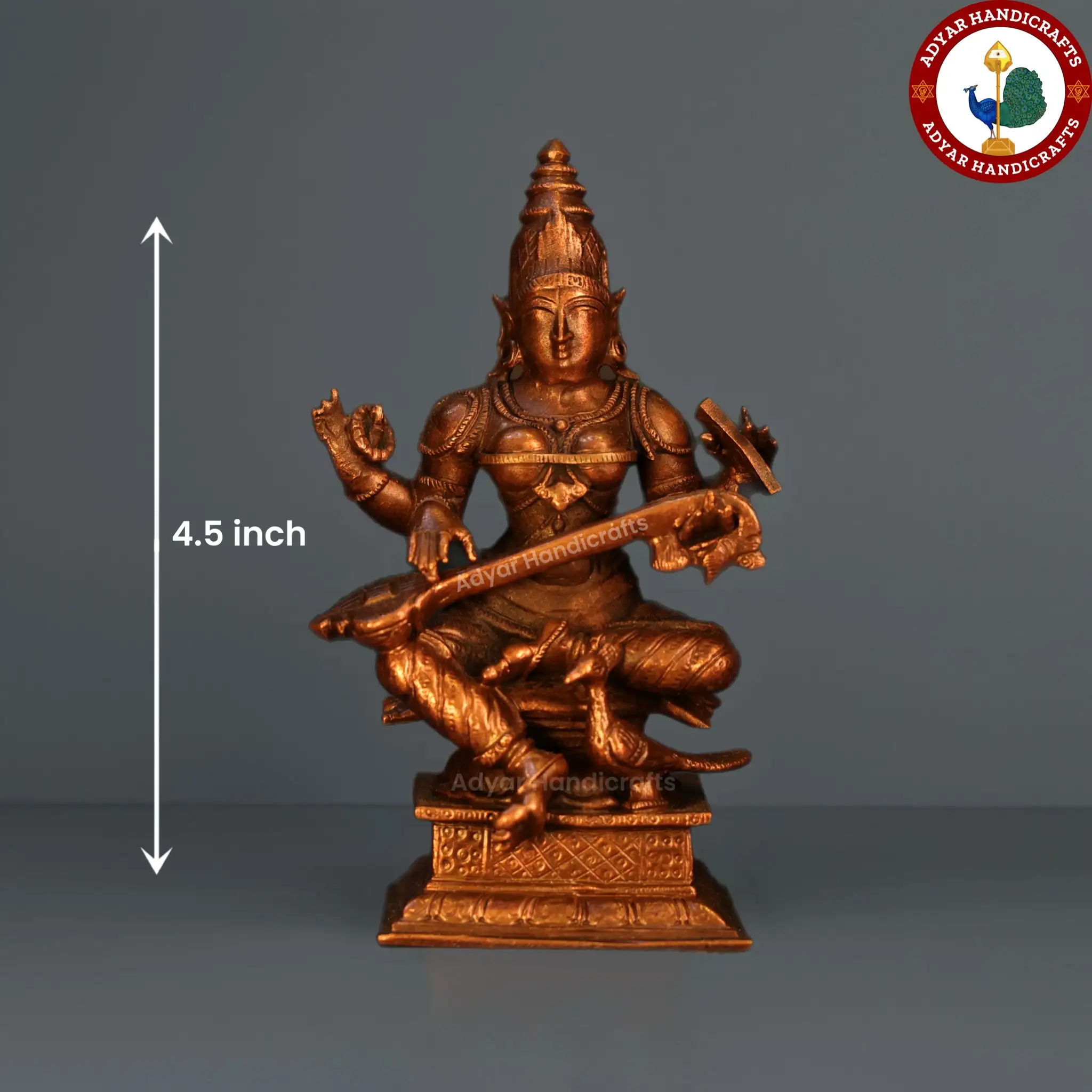 saraswati copper idol