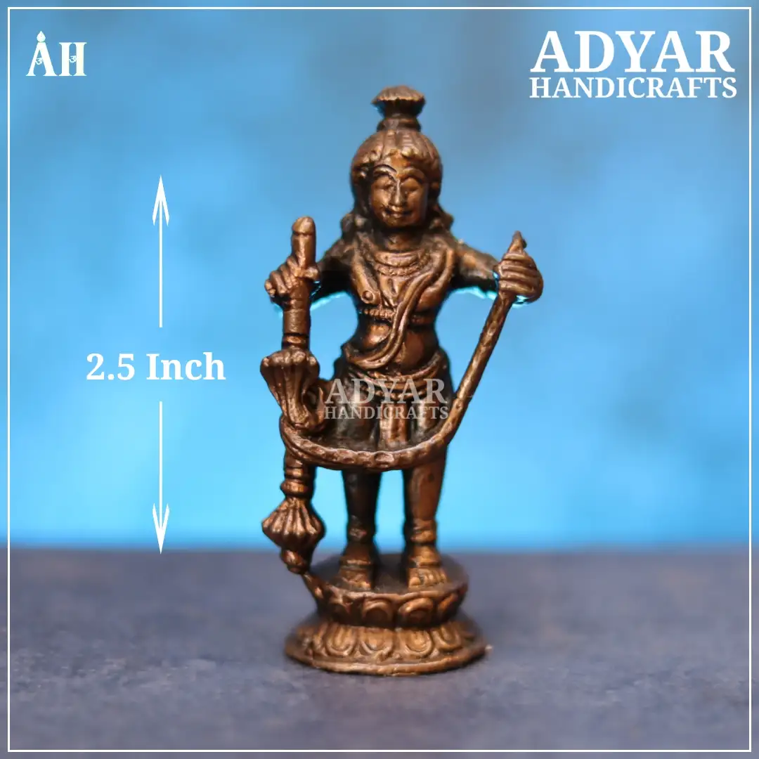 2.5 Inch Udupi Krishna Copper IdolAdyar Handicrafts