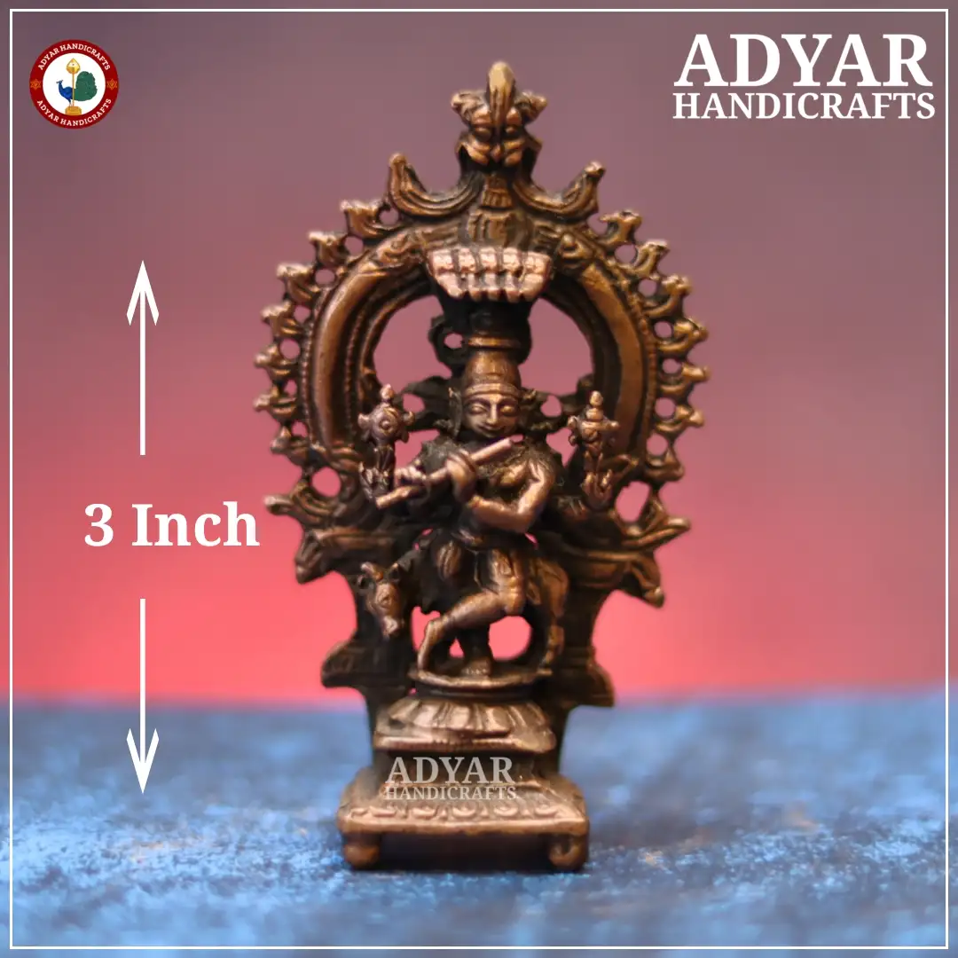 Krishna Copper Idol With Thiruvachi