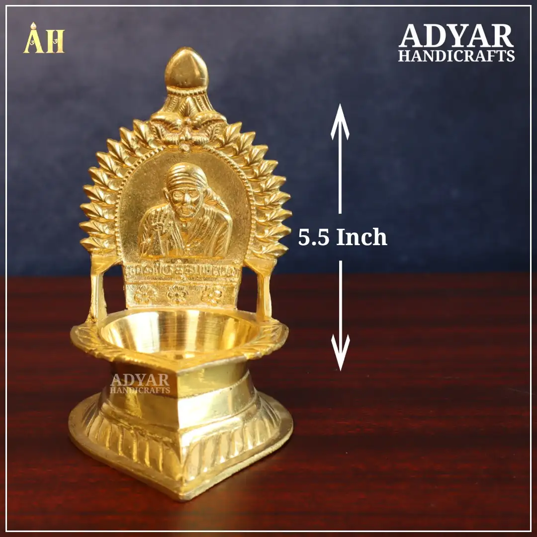 5.5 Inch Brass Sai Baba Kamakshi Vilakku