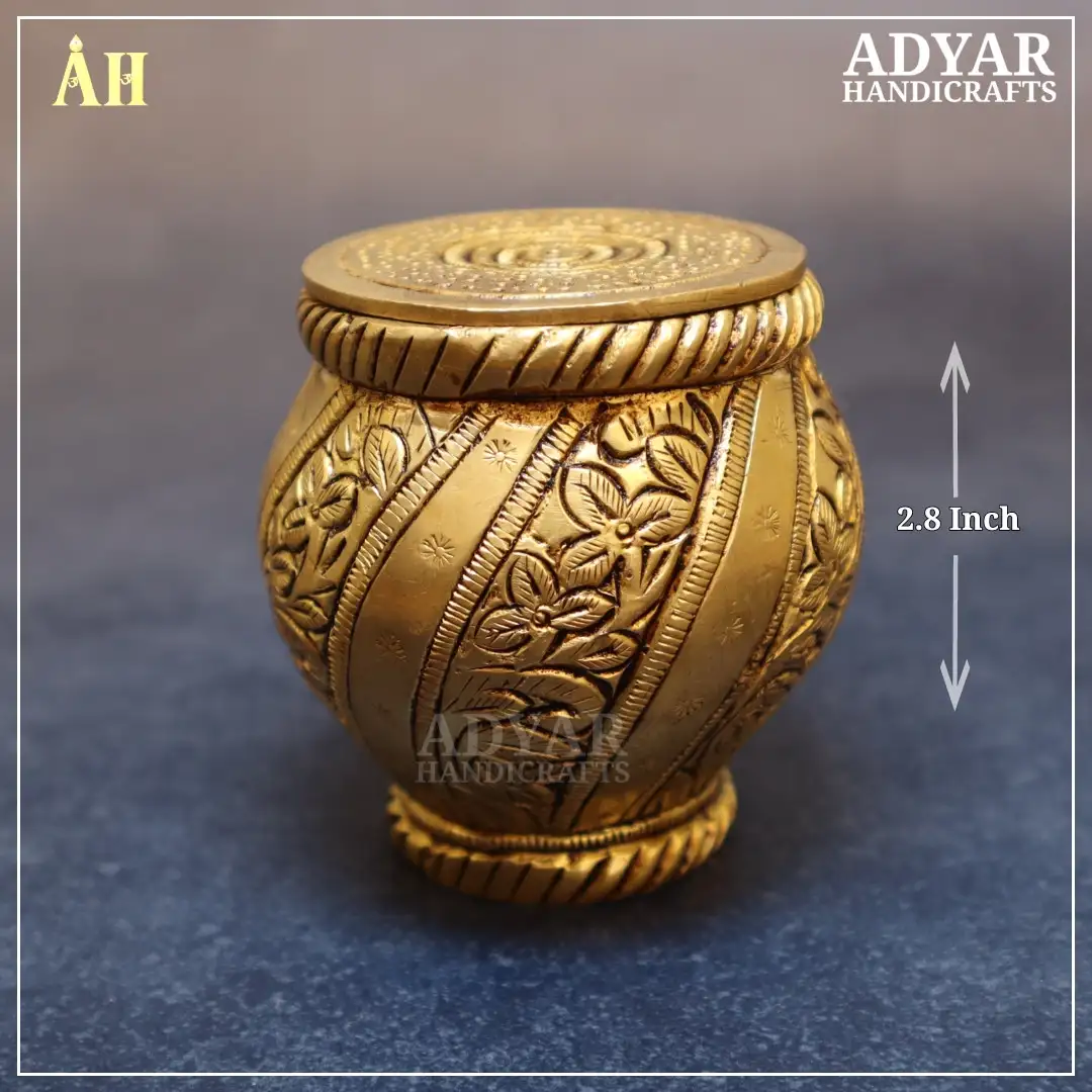 2.8 inch kubera pot brass