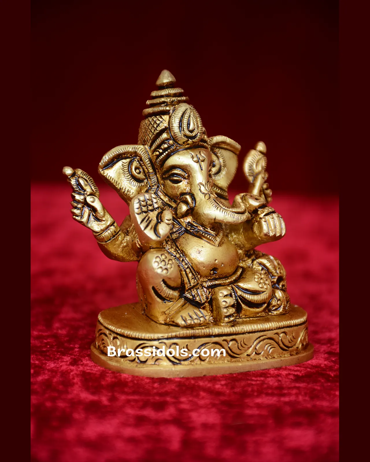 Brass Ganesha Idol for Home and Puja – Compact Design - secondary
