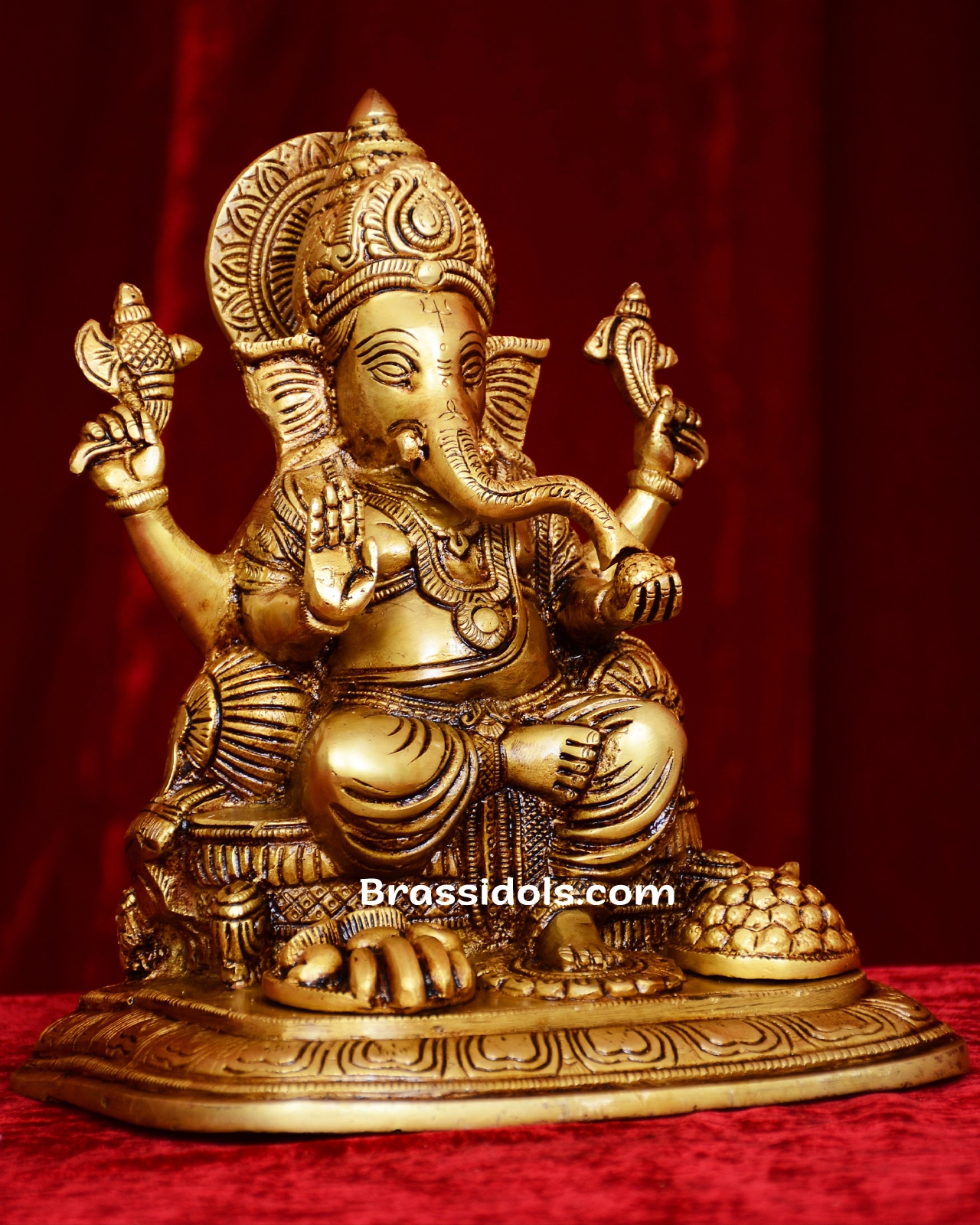 Brass Ganesha with fruit idol 11 inches - secondary