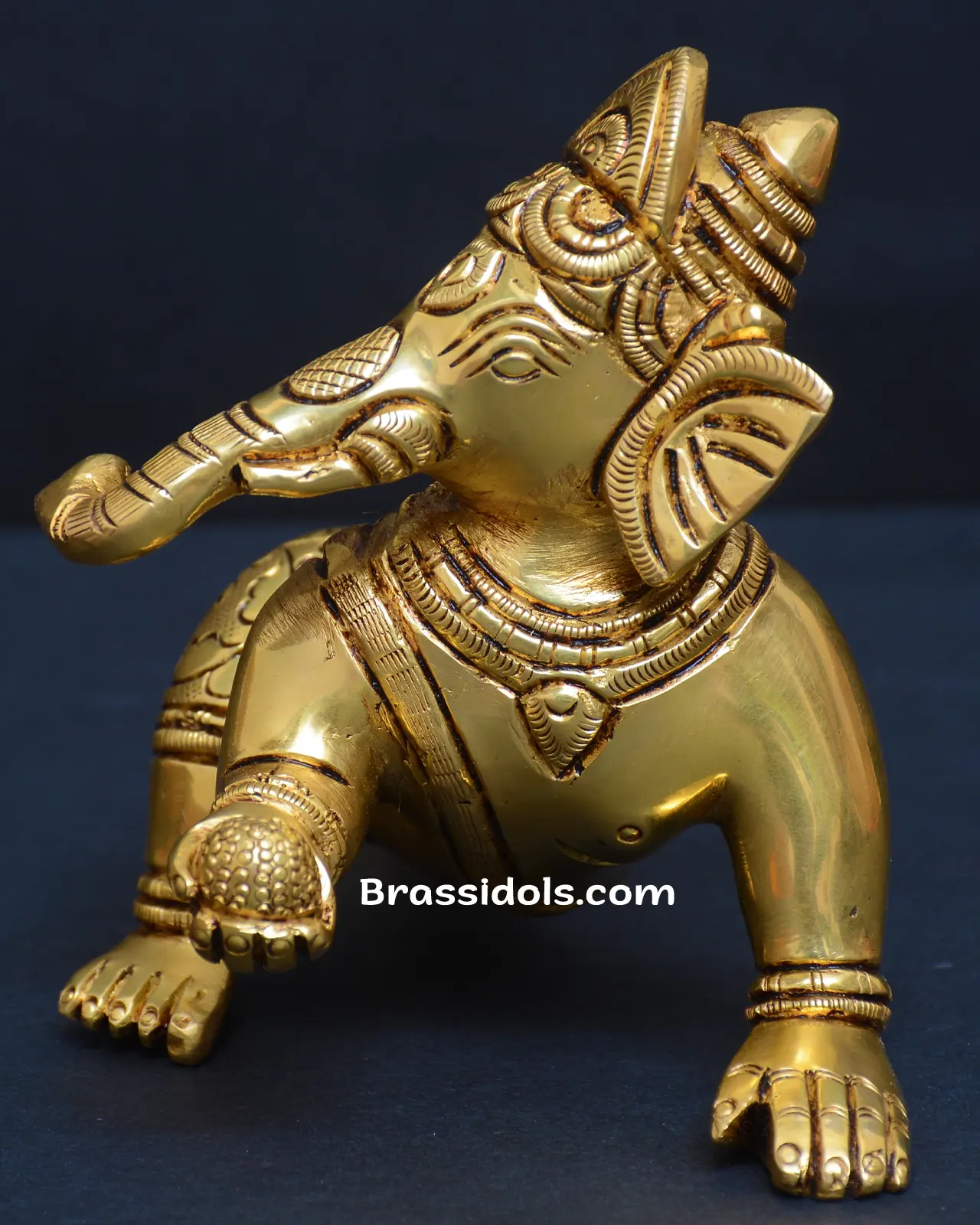 Brass Baby Ganesh idol - 3 inches - secondary