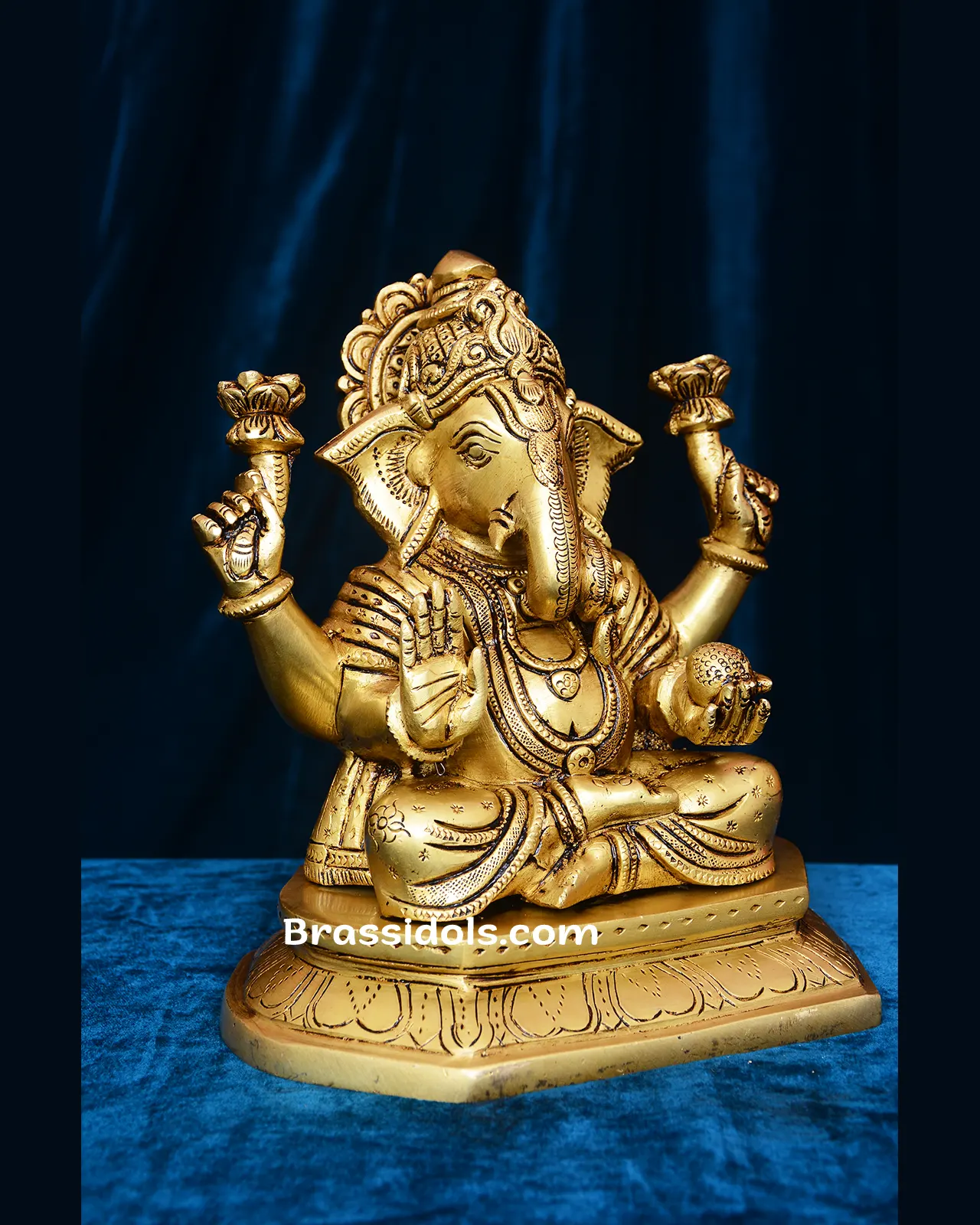 Brass Dagudu Ganesh idol - 8.5 inches - secondary