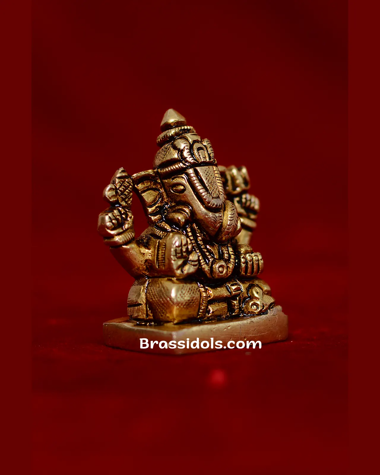 Brass Dagdu Ganesha idol - 3 inches - secondary