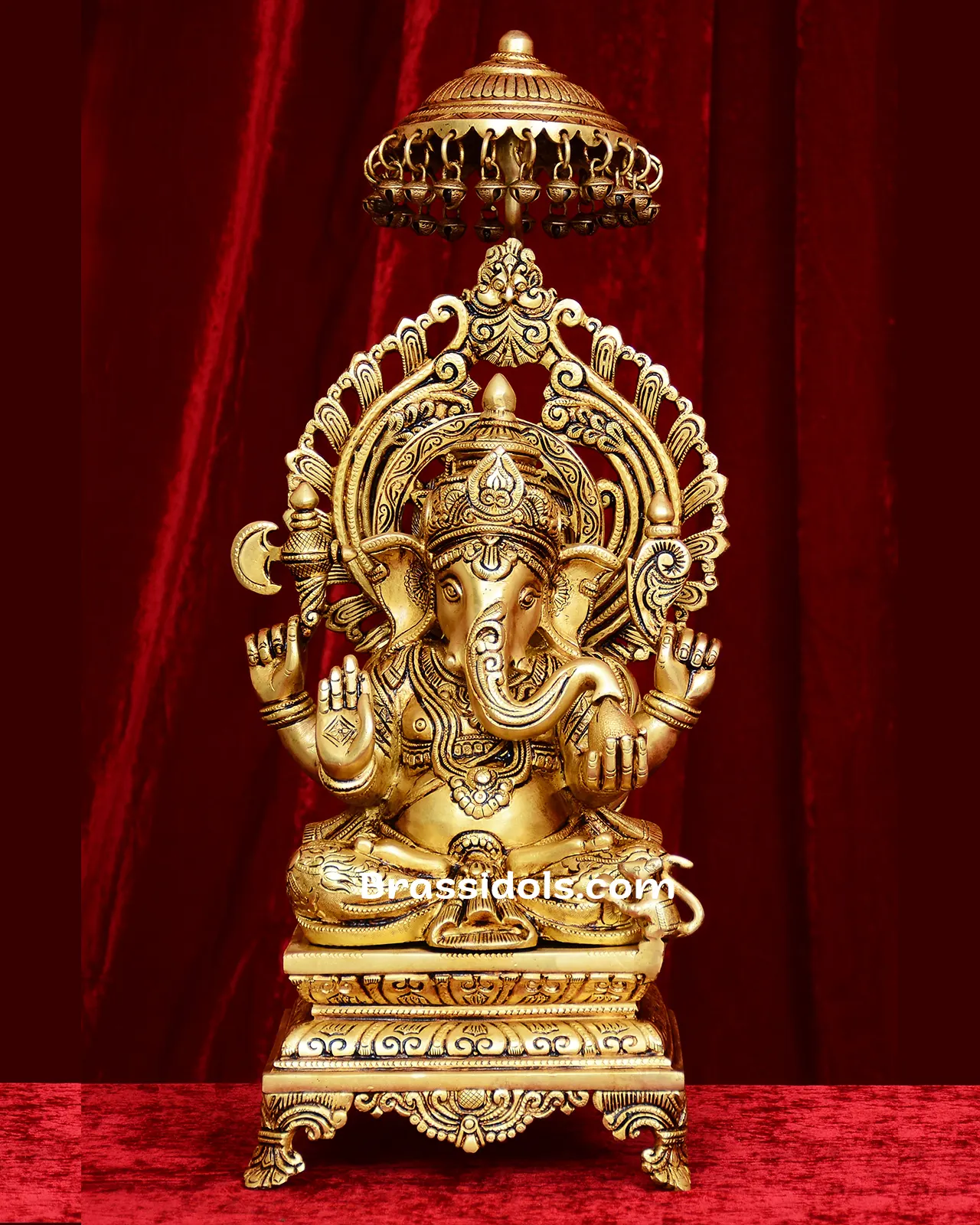 Frame Thiruvachi with umbrella Ganesha - 20 inches