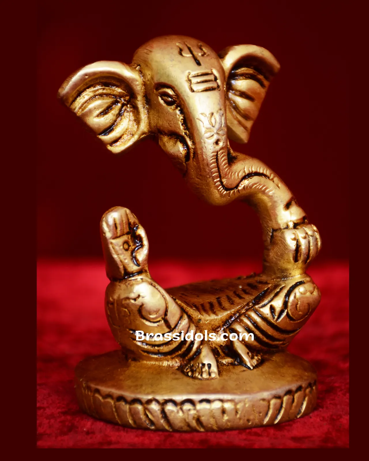 Brass Modern ganesha idol - 3 inches - secondary