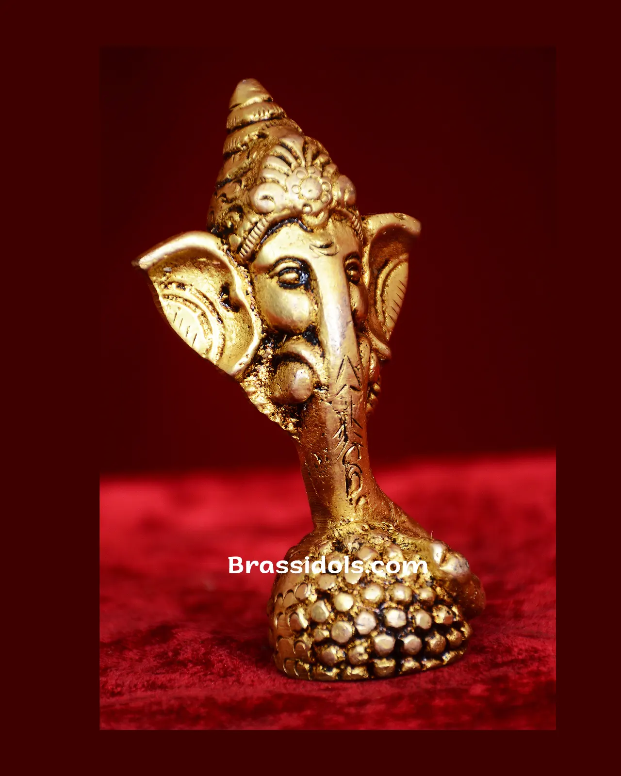 Brass Modern Laddoo Ganesha idol - 3.5 inches - secondary