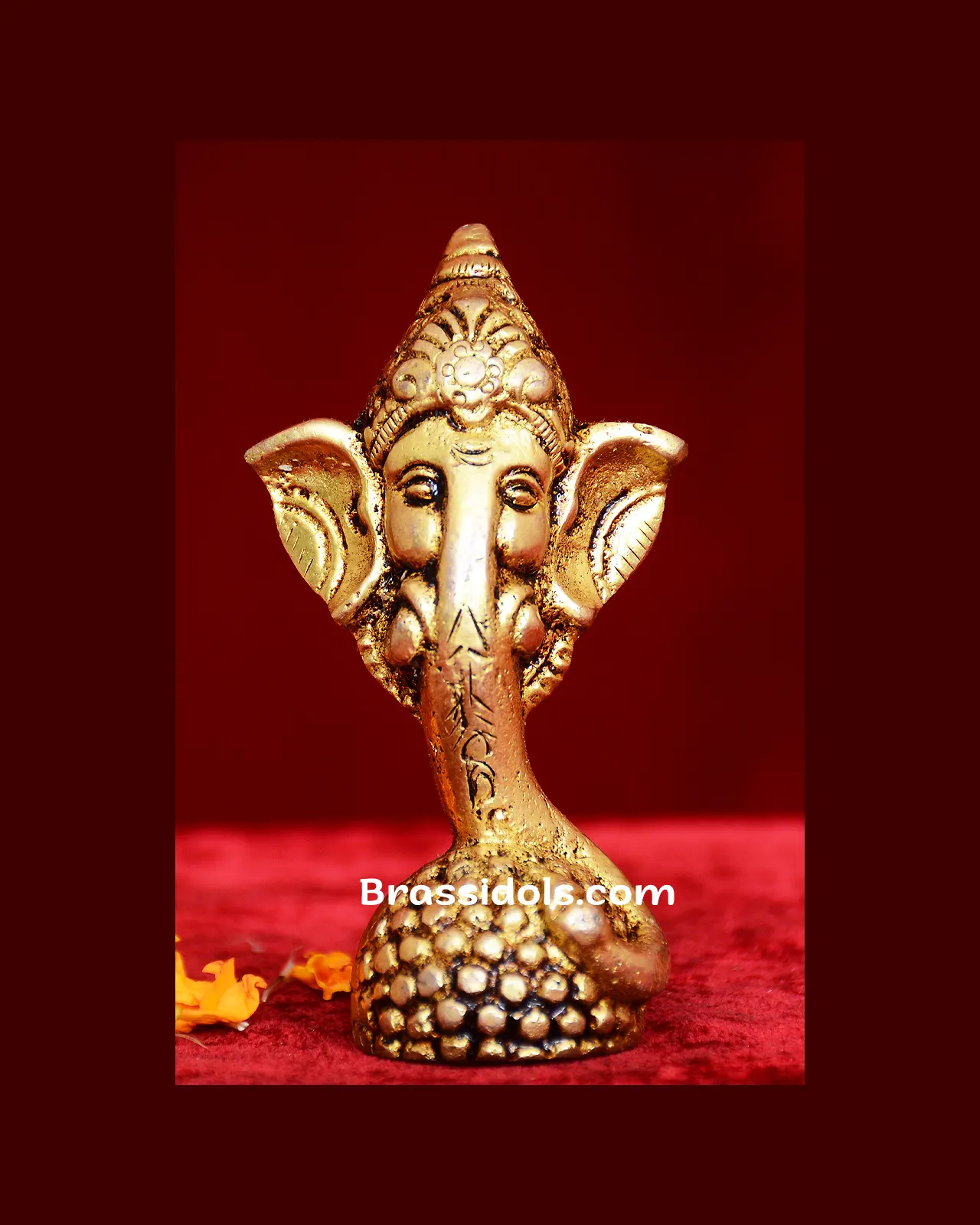 Brass Modern Laddoo Ganesha idol - 3.5 inches