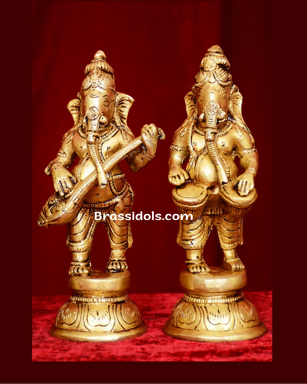 Brass Standing Musical ganesha set - 6.5 inches - secondary