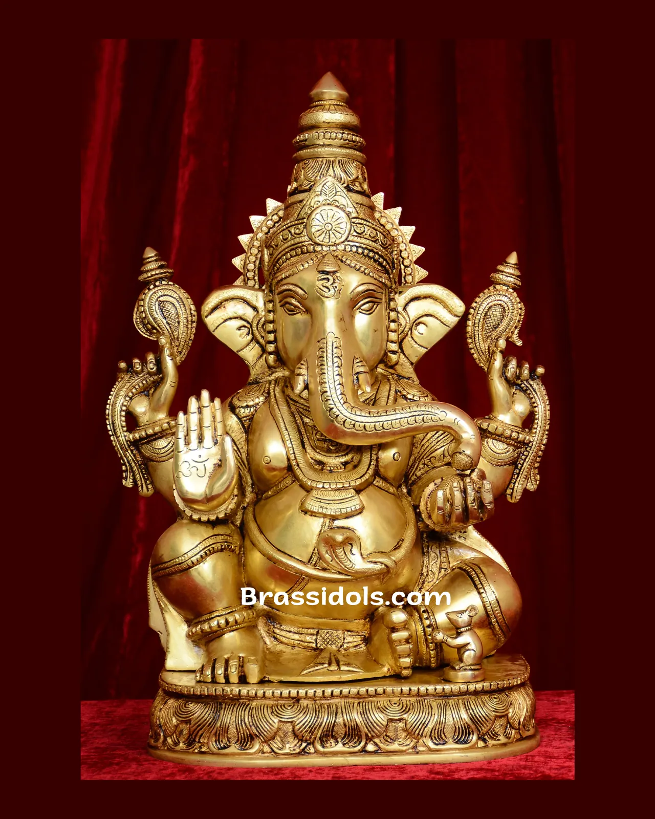 Brass sitting Ganesh idol - 19 inches