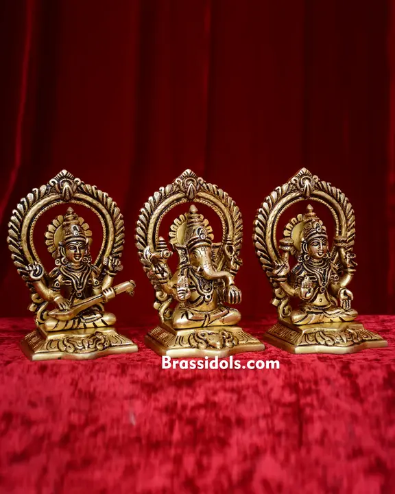 Frame Laxmi Ganesh Saraswati Square Base - secondary