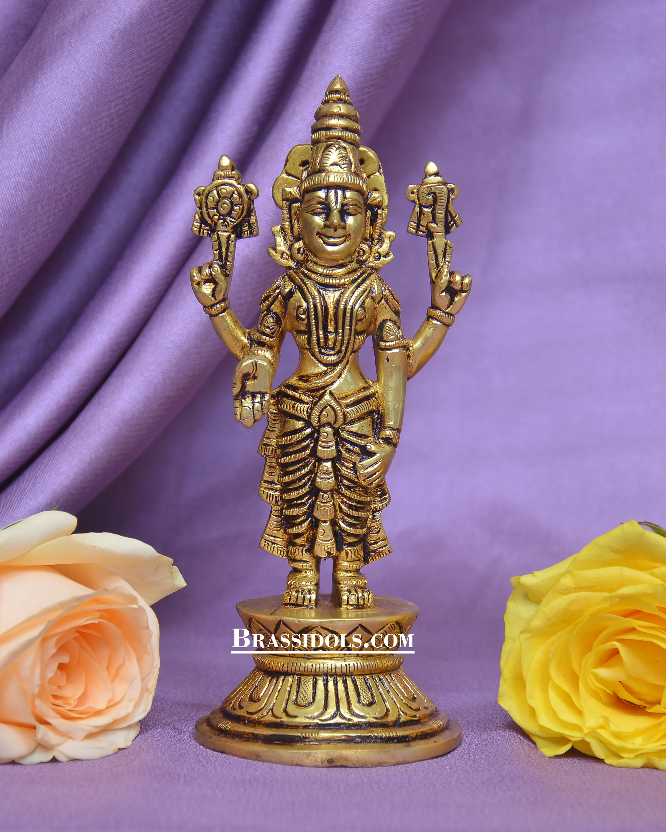 Standing Round Base Tirupati Balaji 6 Inch
