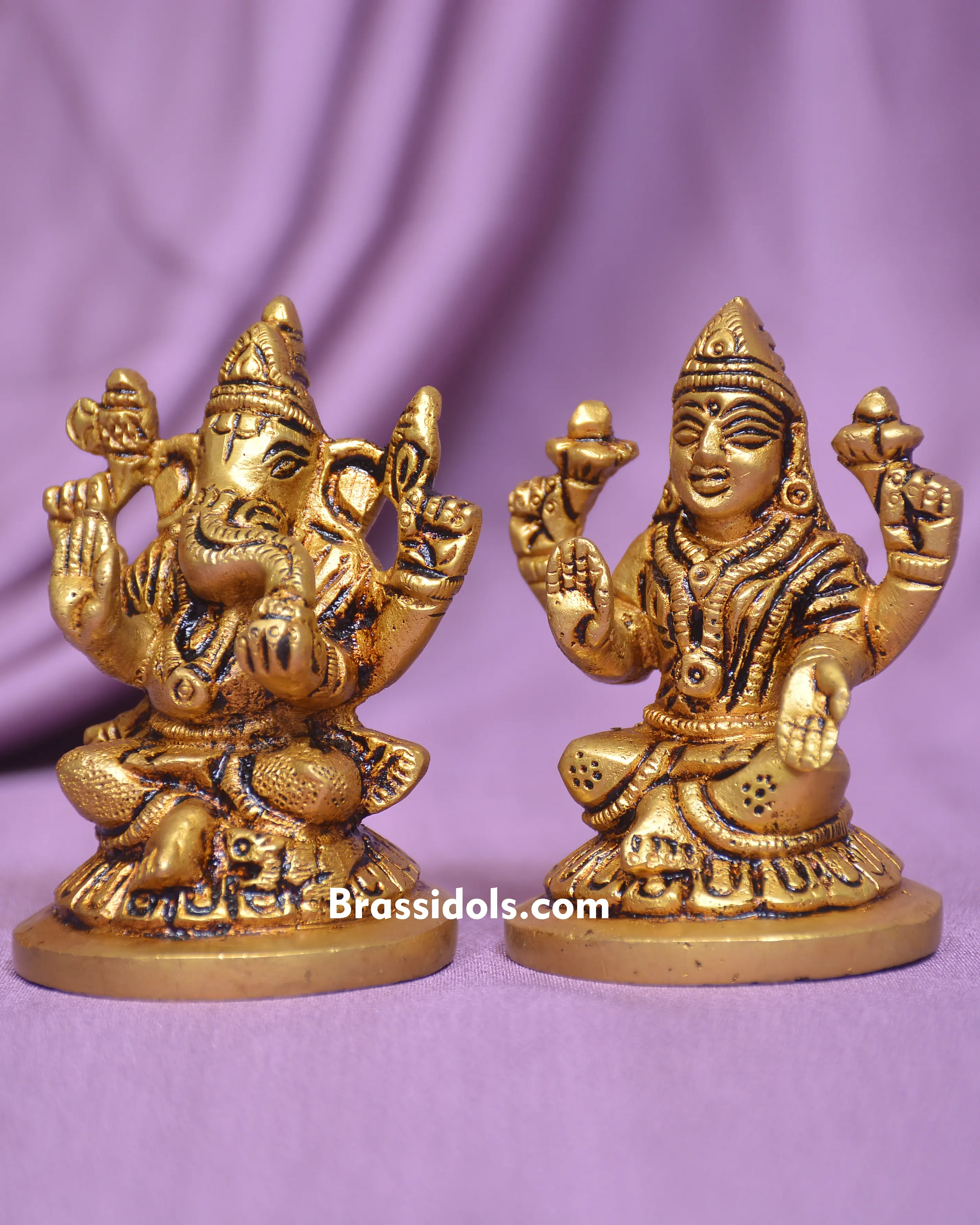 ROUND BASE LAXMI GANESHBrass Idols