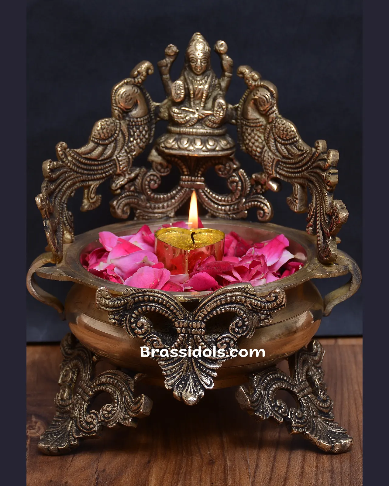 Brass Laxmi Double More Urli - secondary