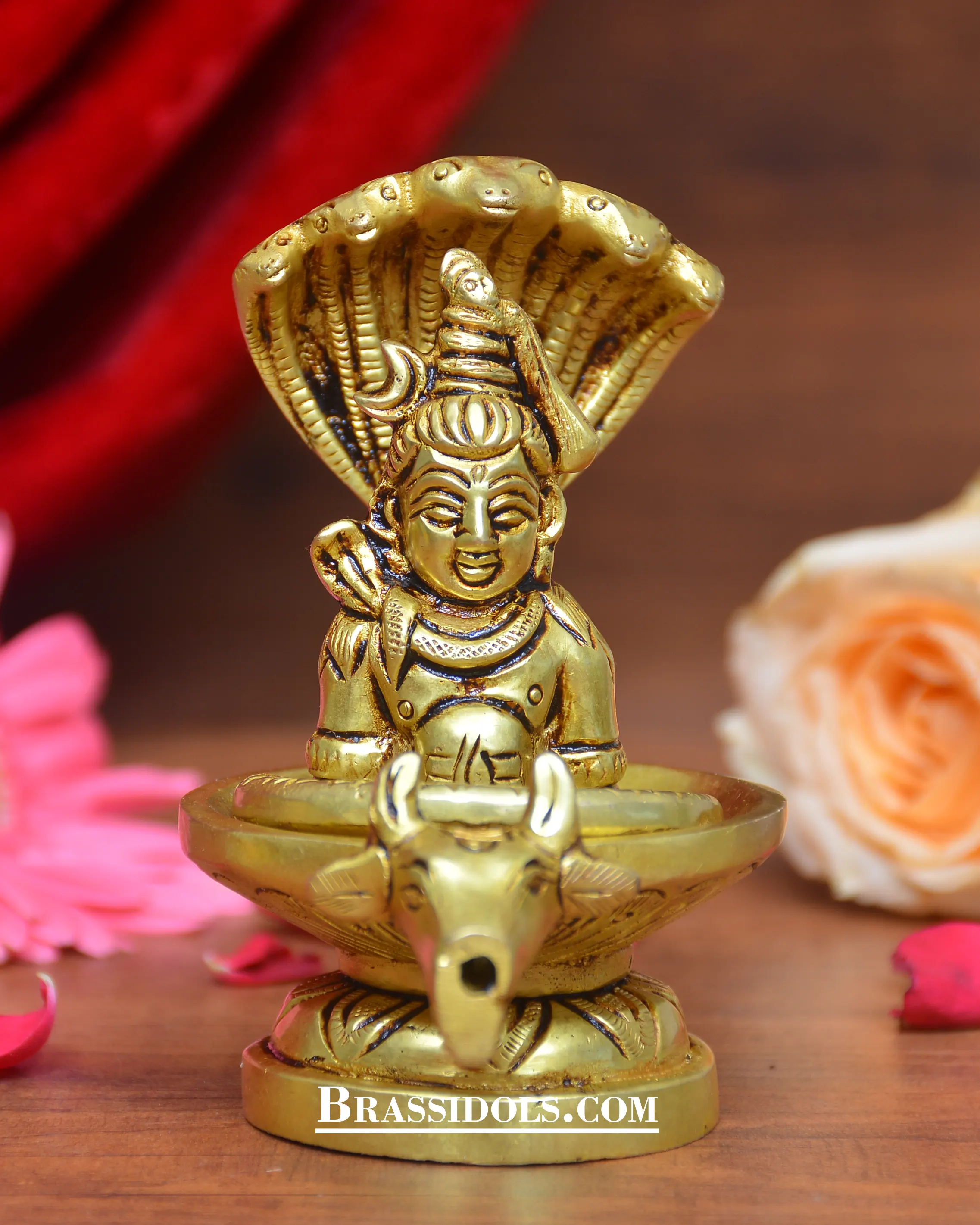 Brass naag shiva nandi shivling 4 inch