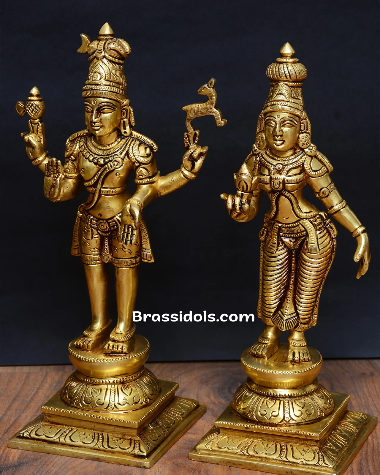 Supreme Lord Sivan Parvathi Brass Idols - 11 Inches - secondary